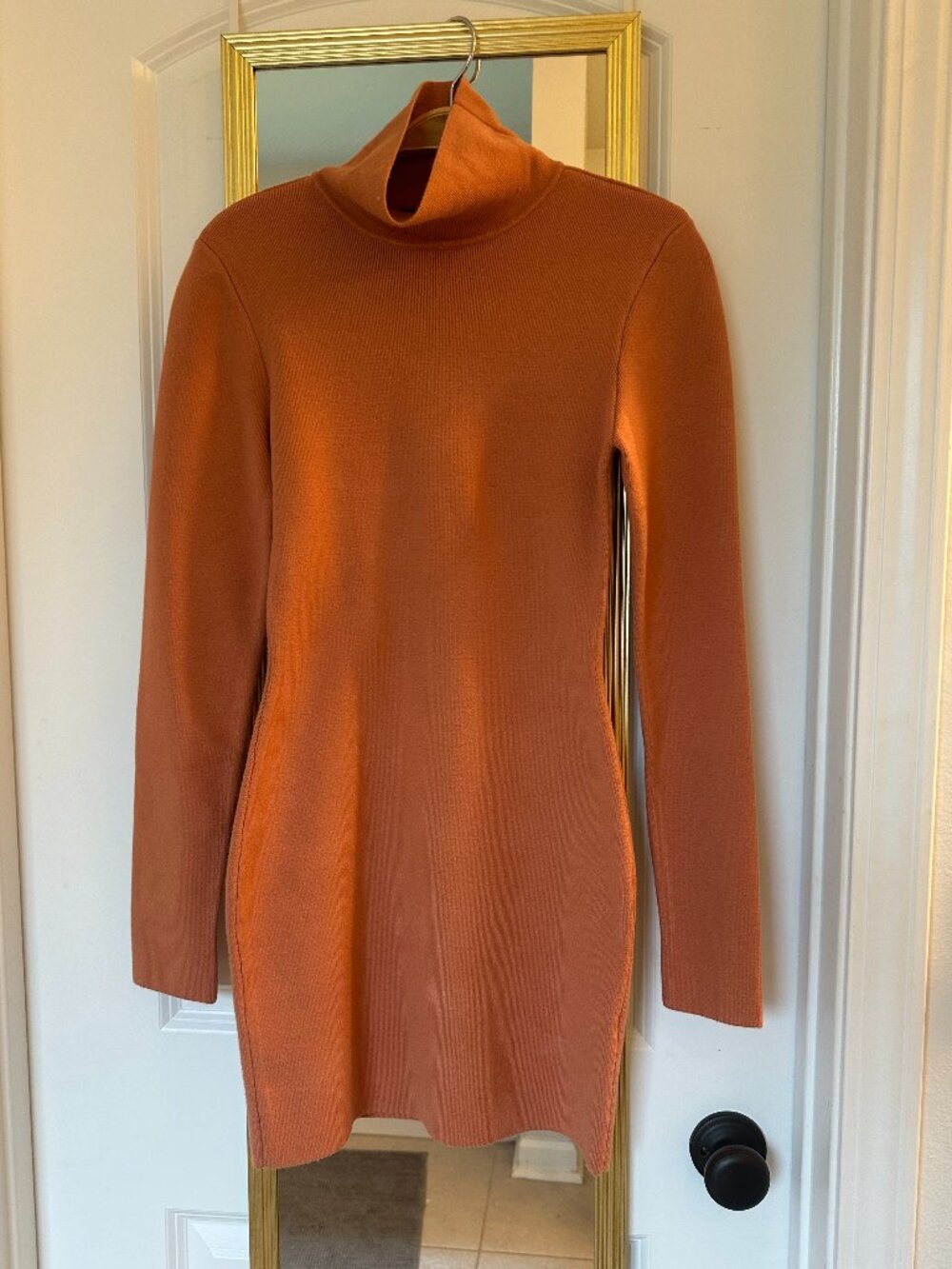 Forever 21 Orange Mini Sweater Dress